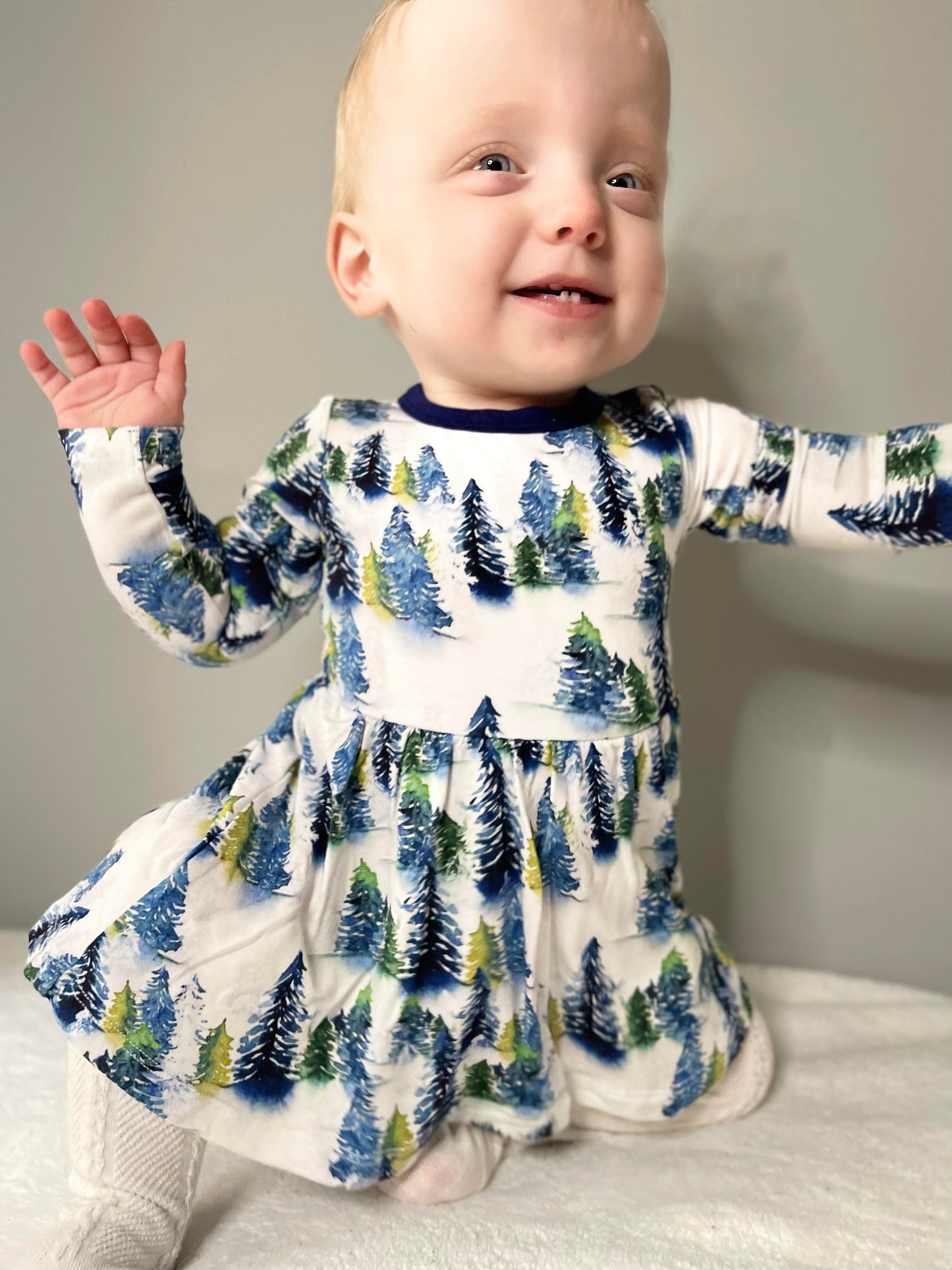 Winter Trees | Bamboo Baby Bodysuit Dress