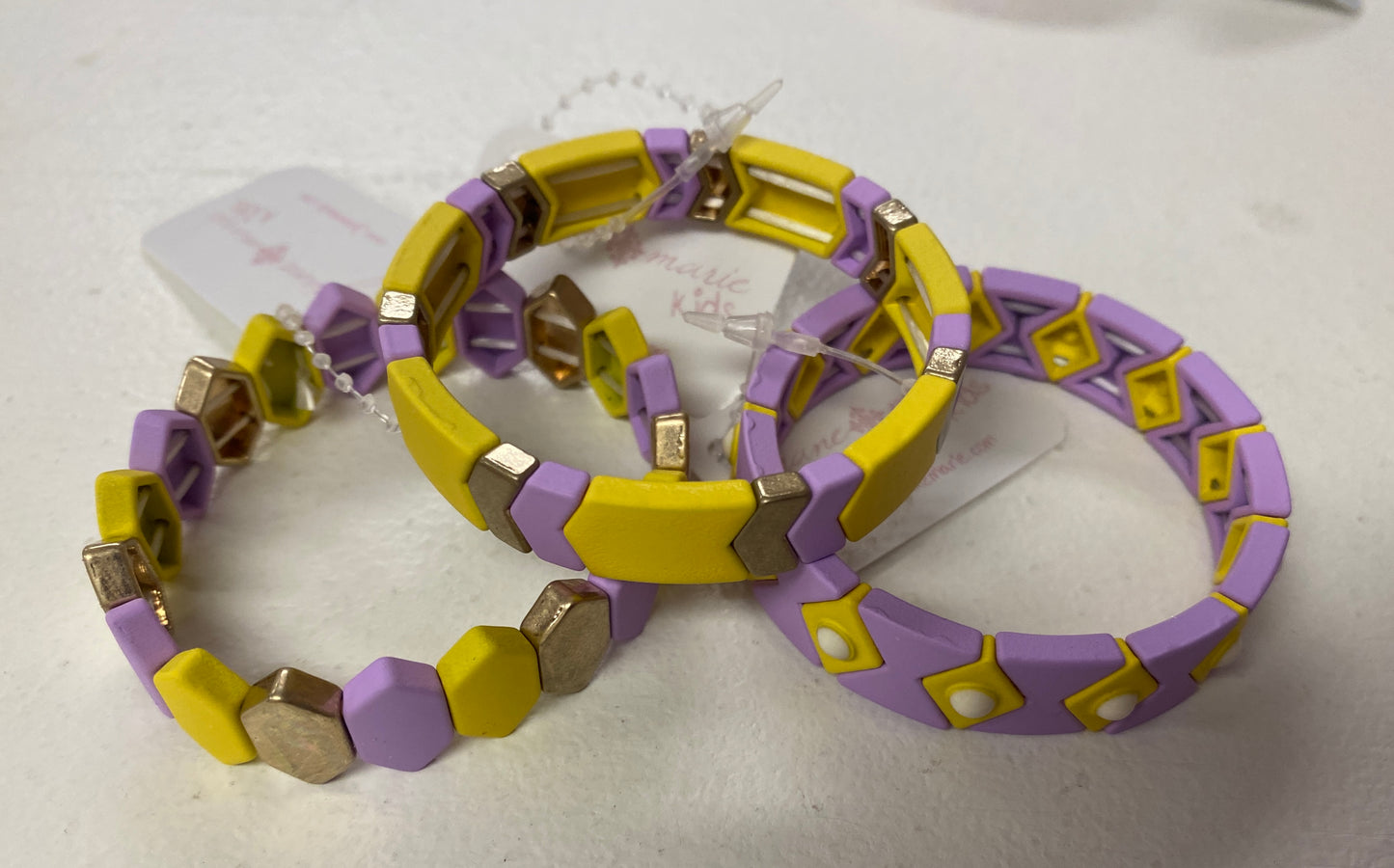 Purple and Yellow Bracelets