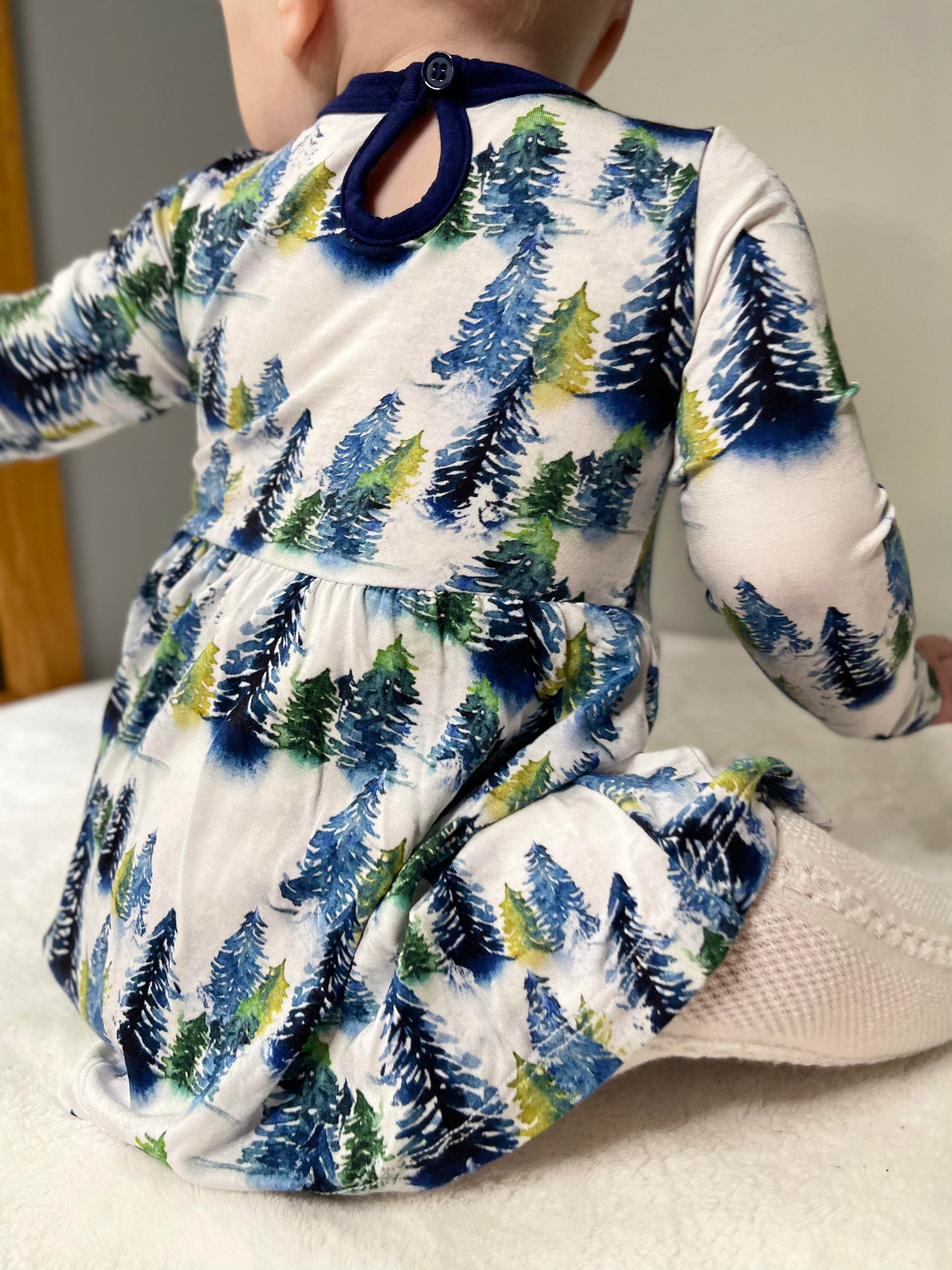 Winter Trees | Bamboo Baby Bodysuit Dress