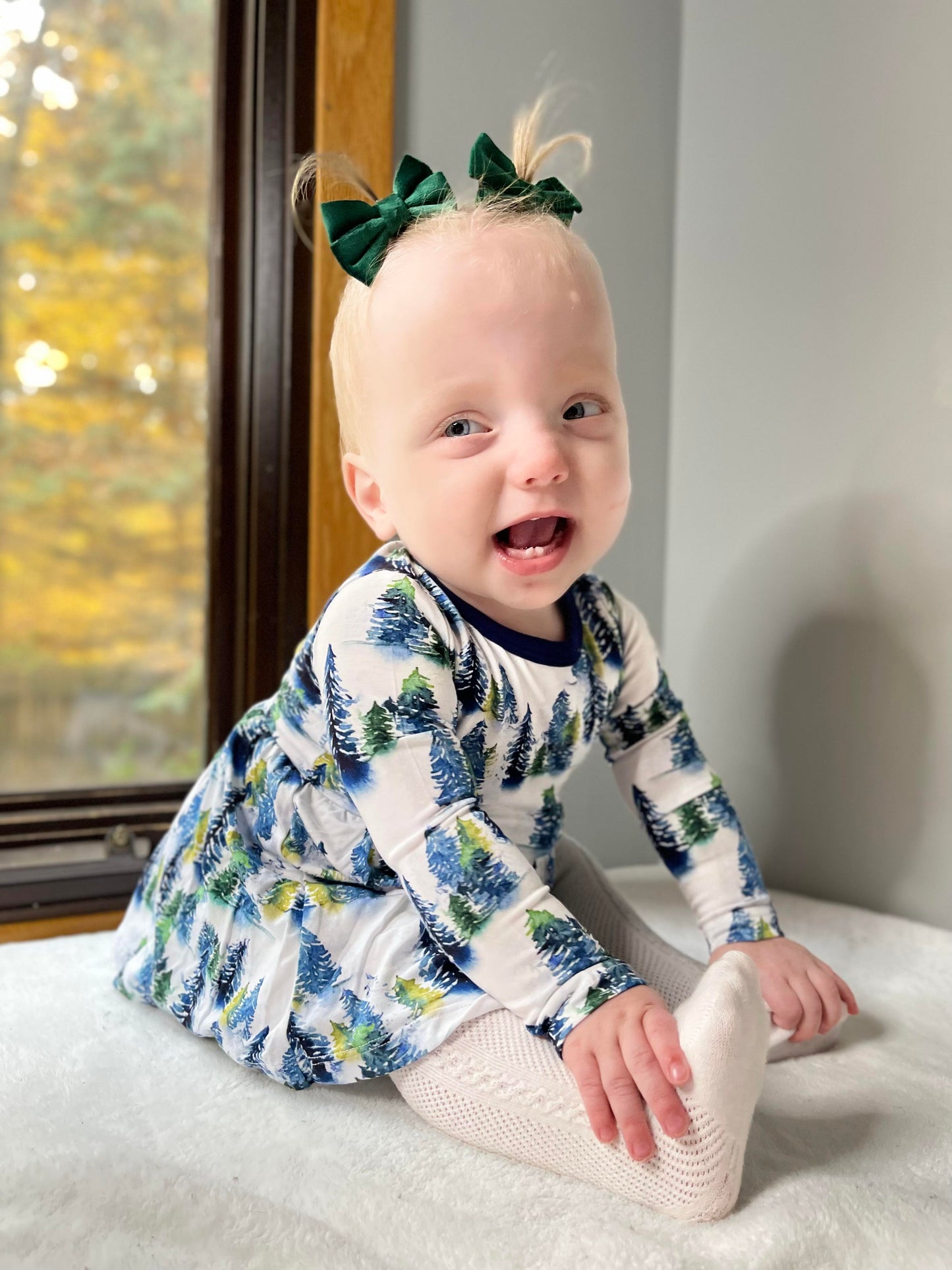 Winter Trees | Bamboo Baby Bodysuit Dress