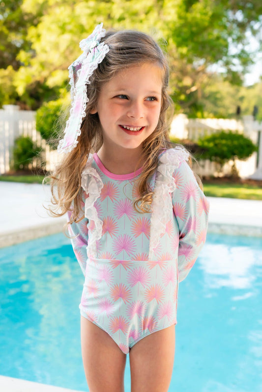 Palm Paradise One Piece Rashguard Suit