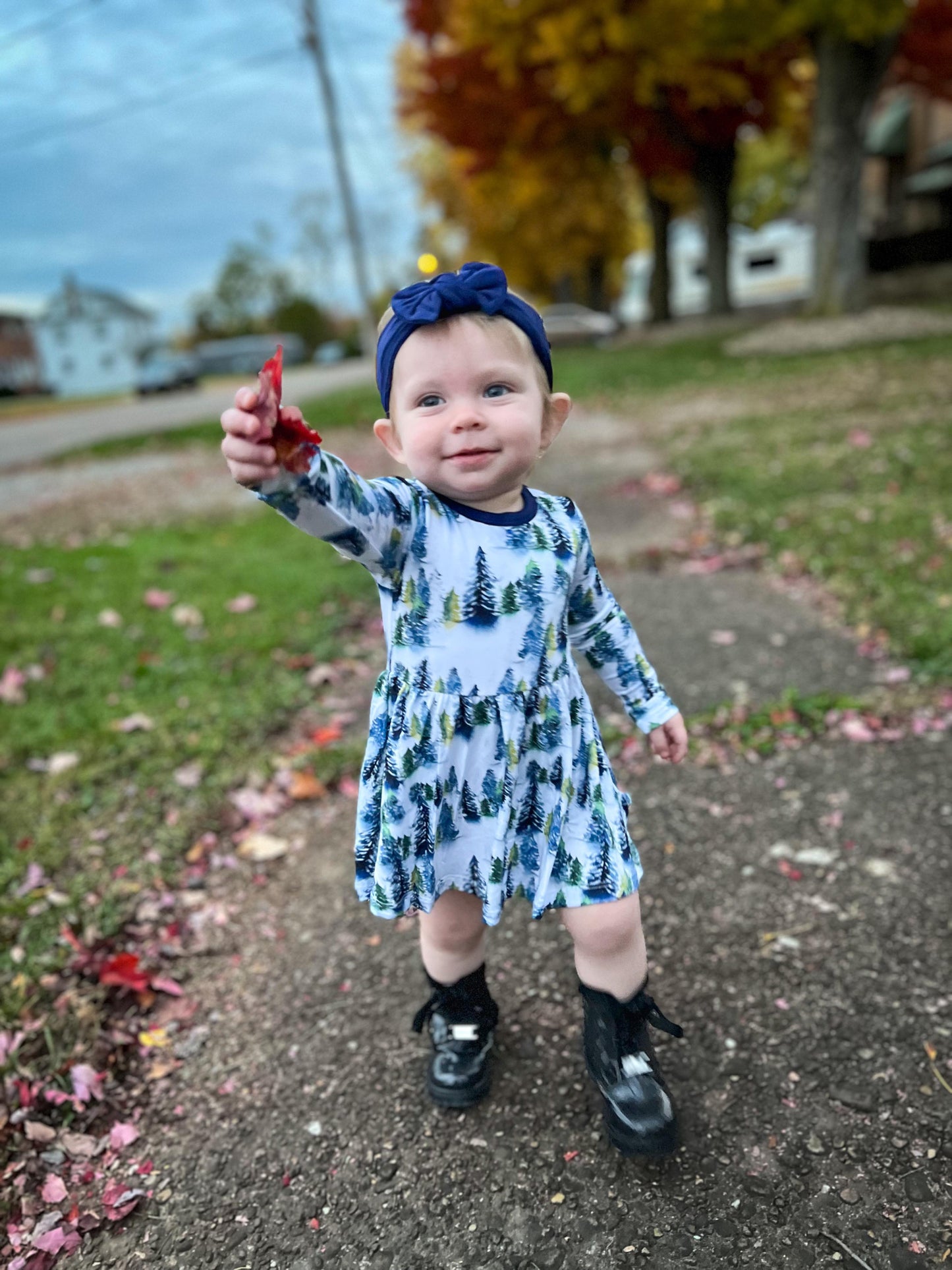 Winter Trees | Bamboo Baby Bodysuit Dress