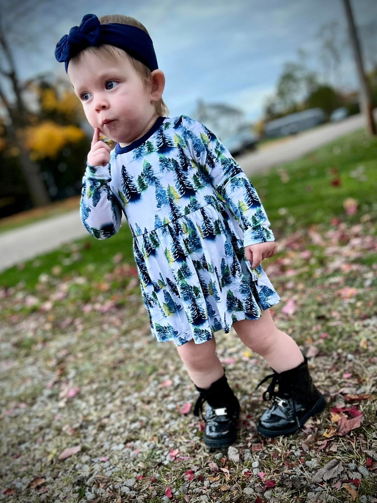 Winter Trees | Bamboo Baby Bodysuit Dress