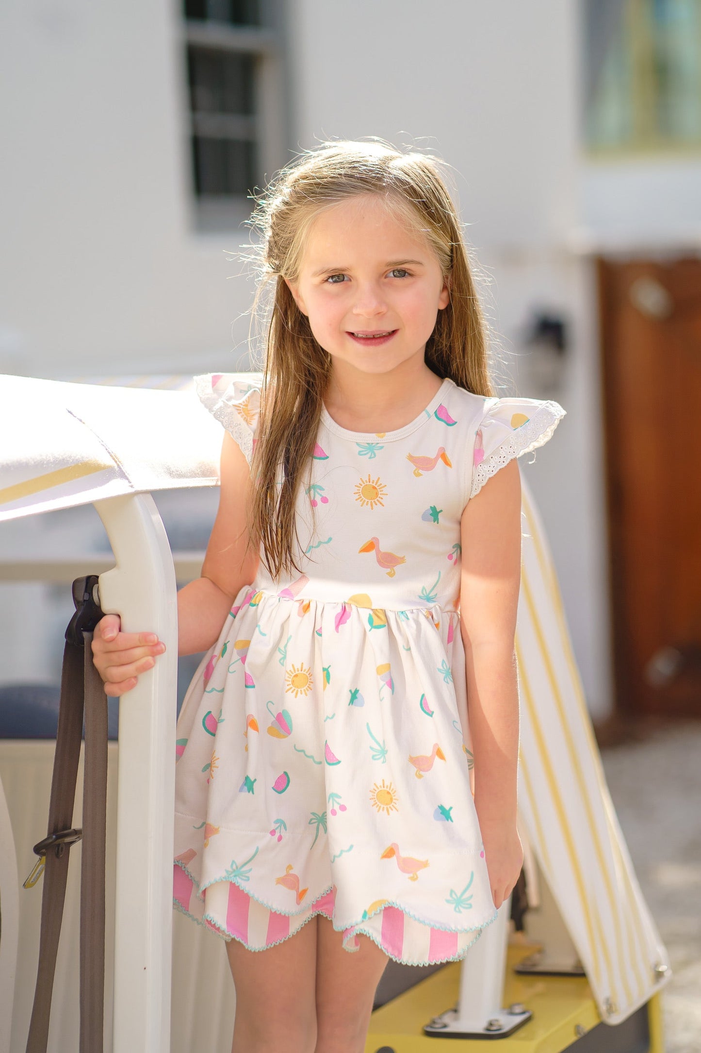 Seaside Stripes Scallop Tunic Set