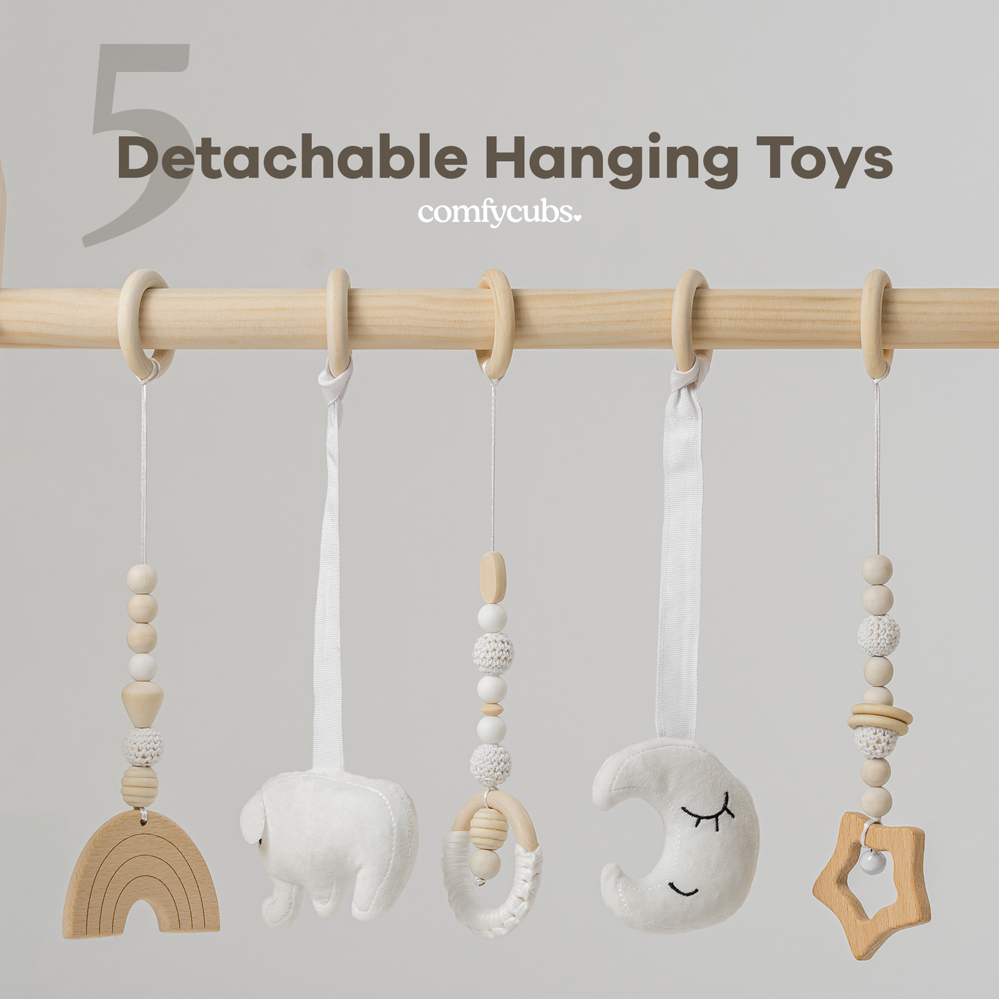 Baby Play Gym in Natural Wood