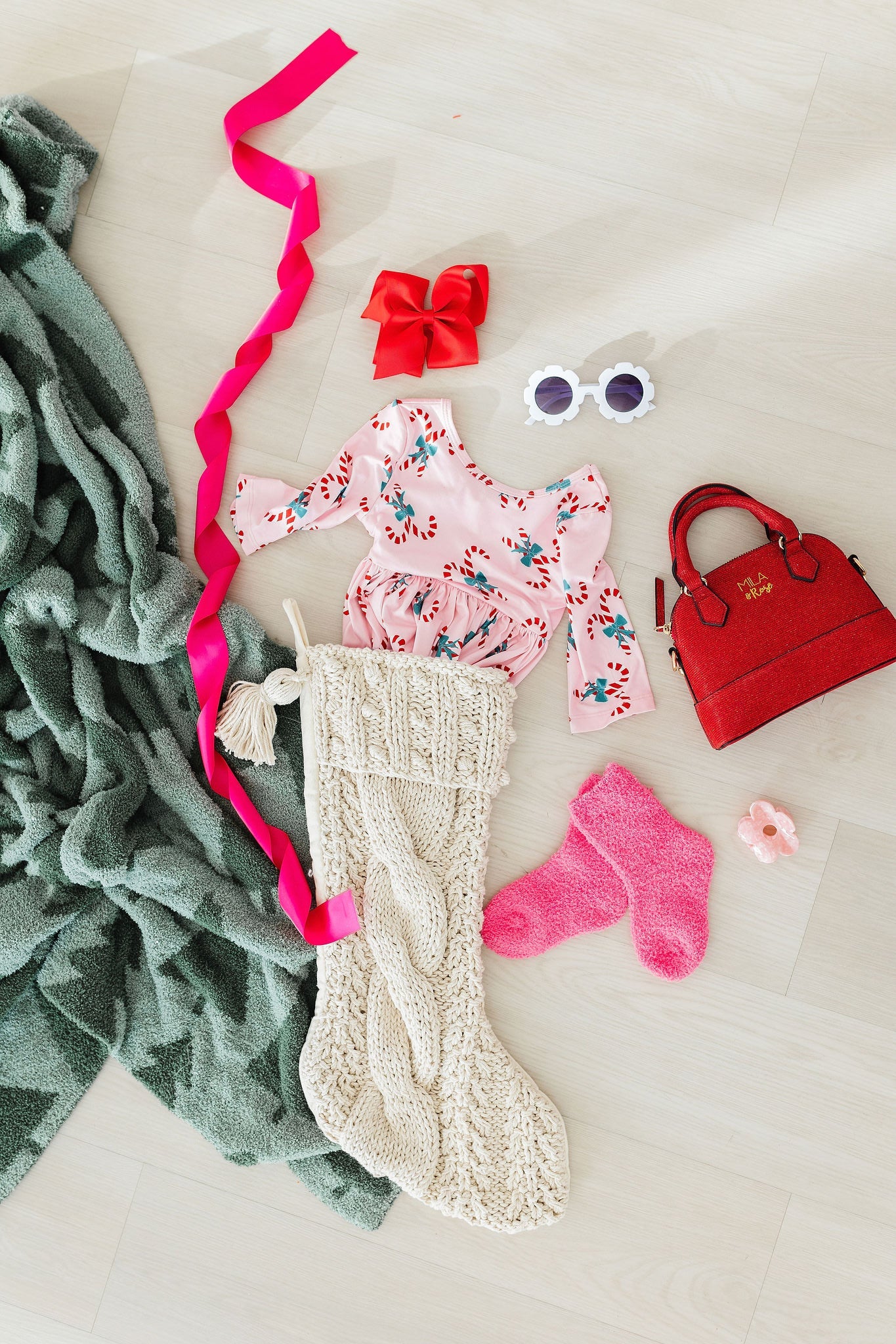 Candy Cane Cutie 3/4 Sleeve Pocket Twirl Dress