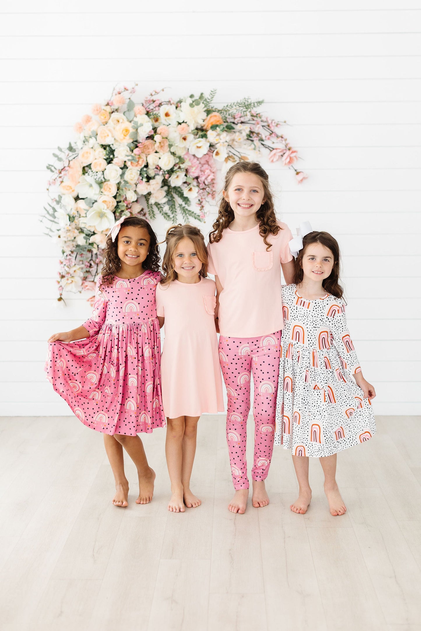 Rainbow Wishes 3/4 Sleeve Pocket Twirl Dress