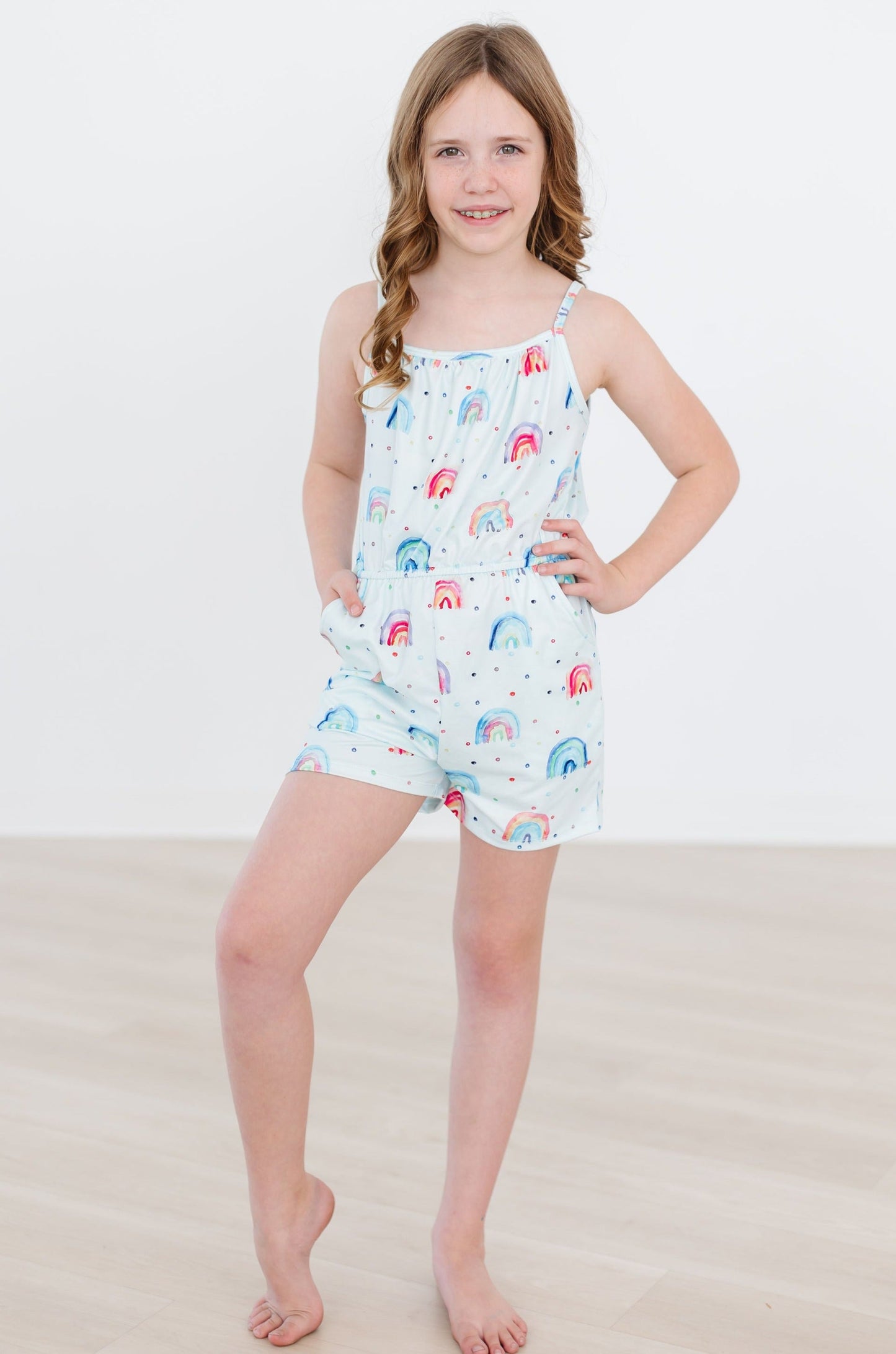 SALE Rainbow Grooves Strappy Play Romper