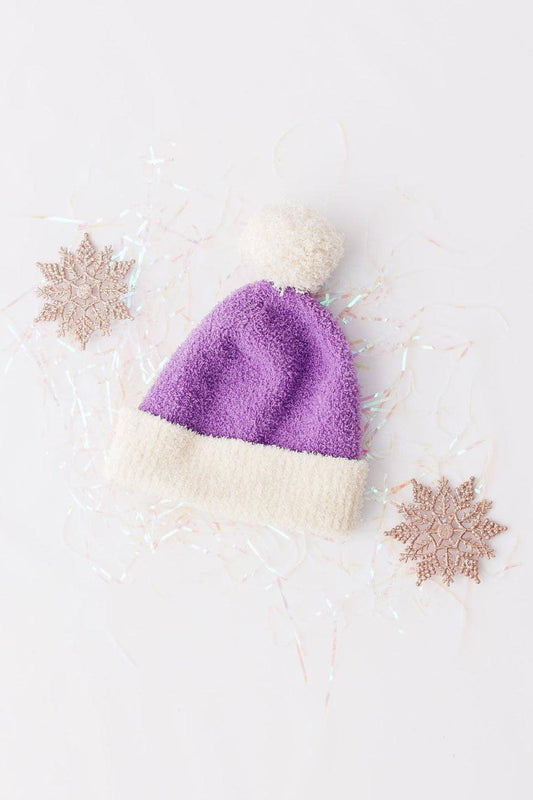Lilac/Coconut Cozy Pom Beanie