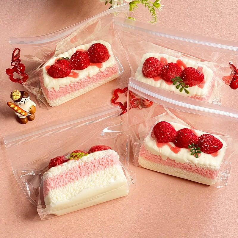 Strawberry Shortcake Silicone Squishy – Realistic Food Sensory Fidget Toy