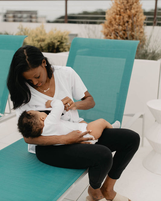 Everywhere Nursing & Maternity V-Neck Tee - White