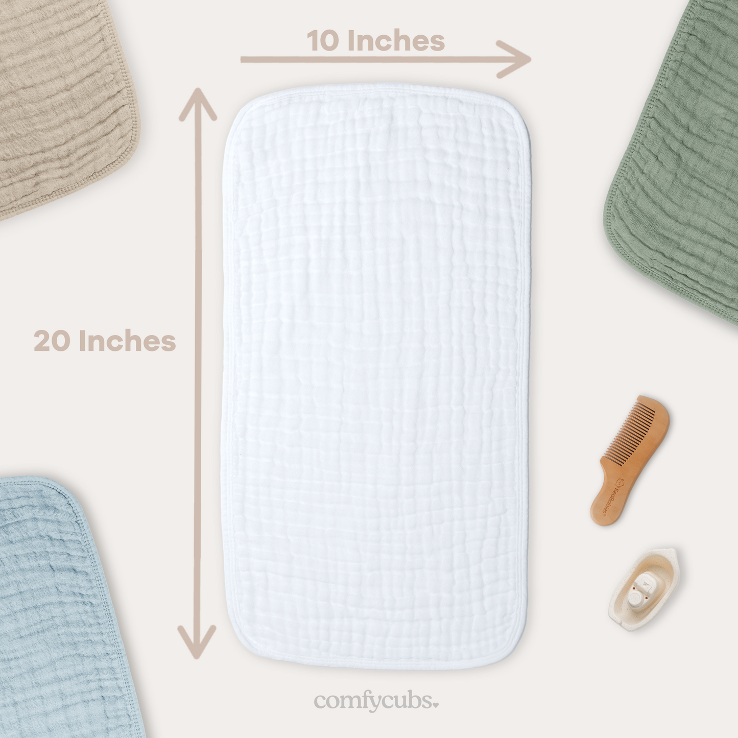Muslin Burp Cloths in White