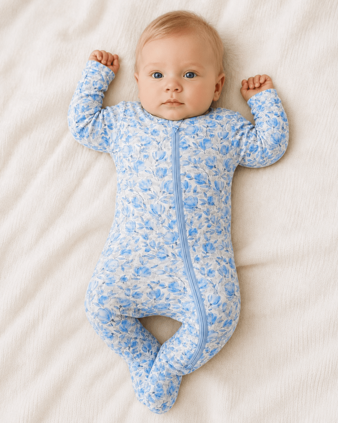 Modal Footie - Blue Floral