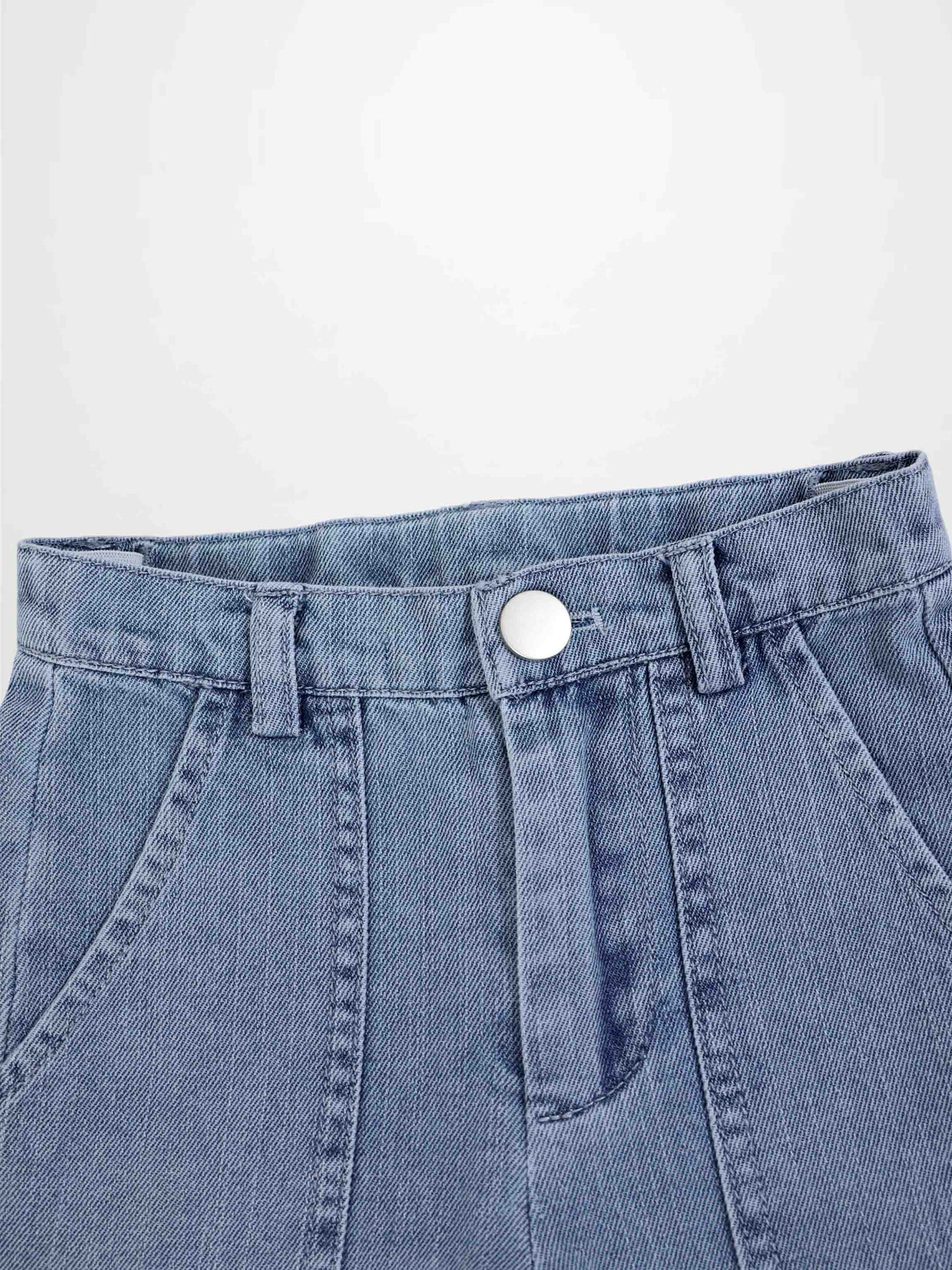 Cuffed Denim Shorts