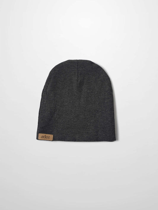 Mock Neck Beanie - Heather Grey