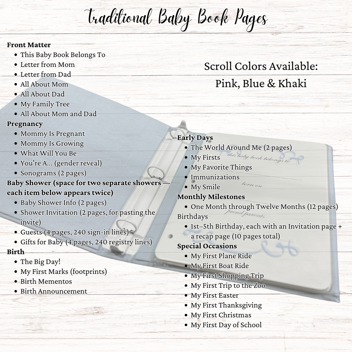 Baby Memory Book - White Silk (w/ SATIN Bow)