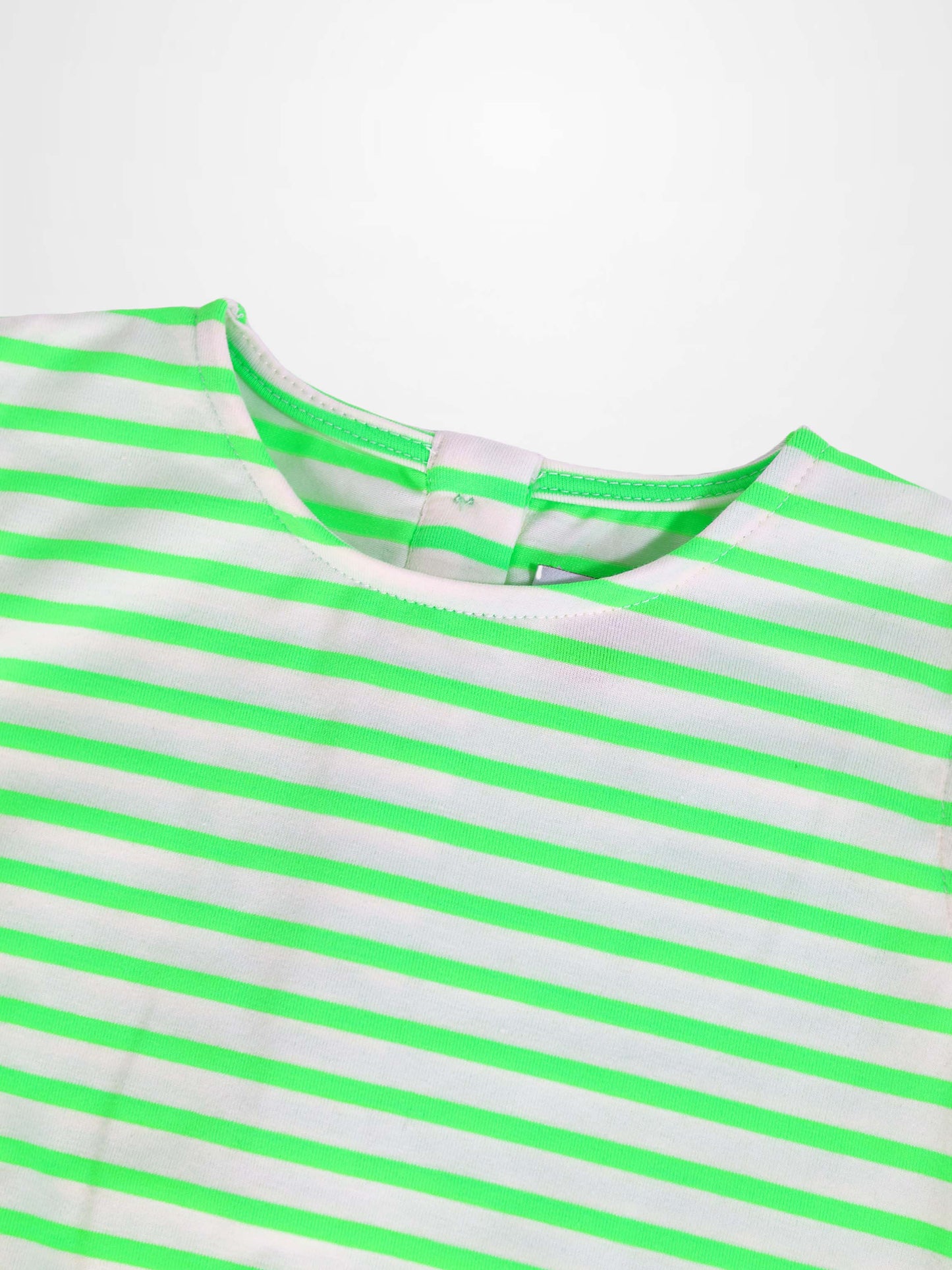 Neon Green Striped Romper