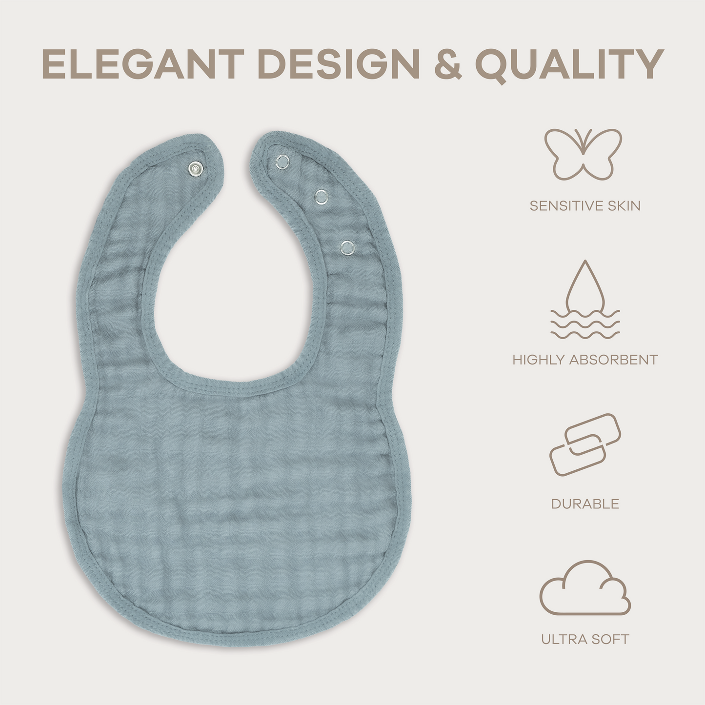 Muslin Bibs in Pacific Blue