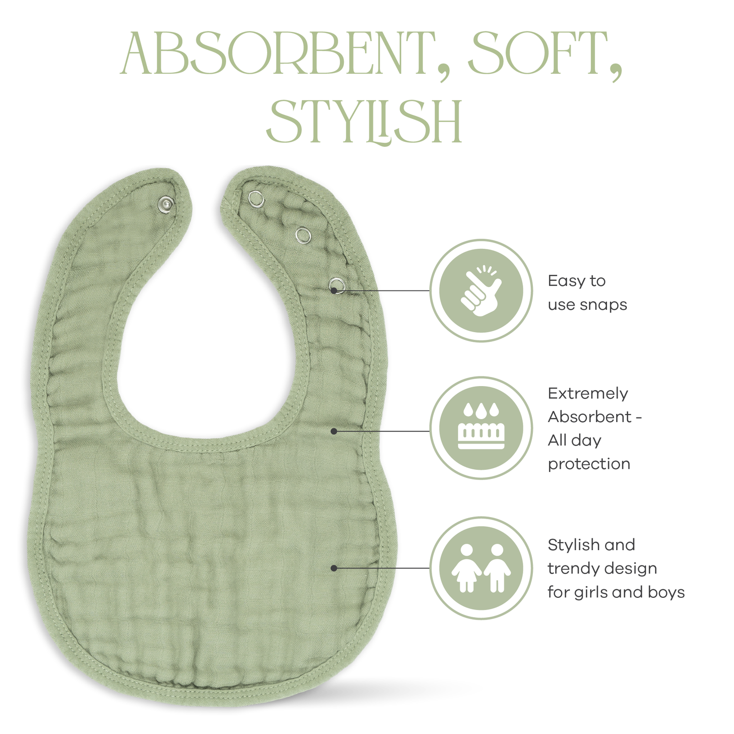 Muslin Bibs in Multicolor
