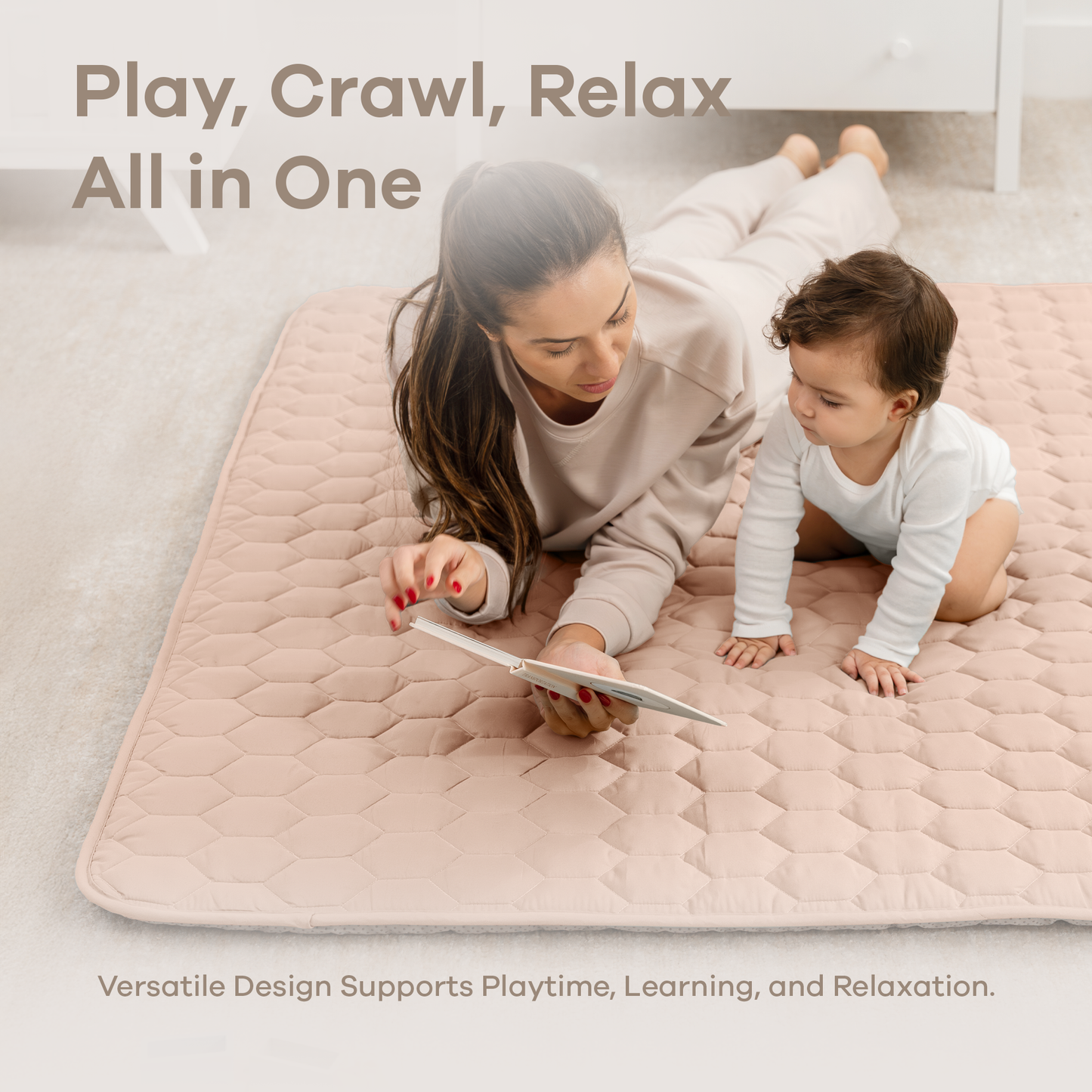 Play Mat with Non-Slip Bottom in Blush