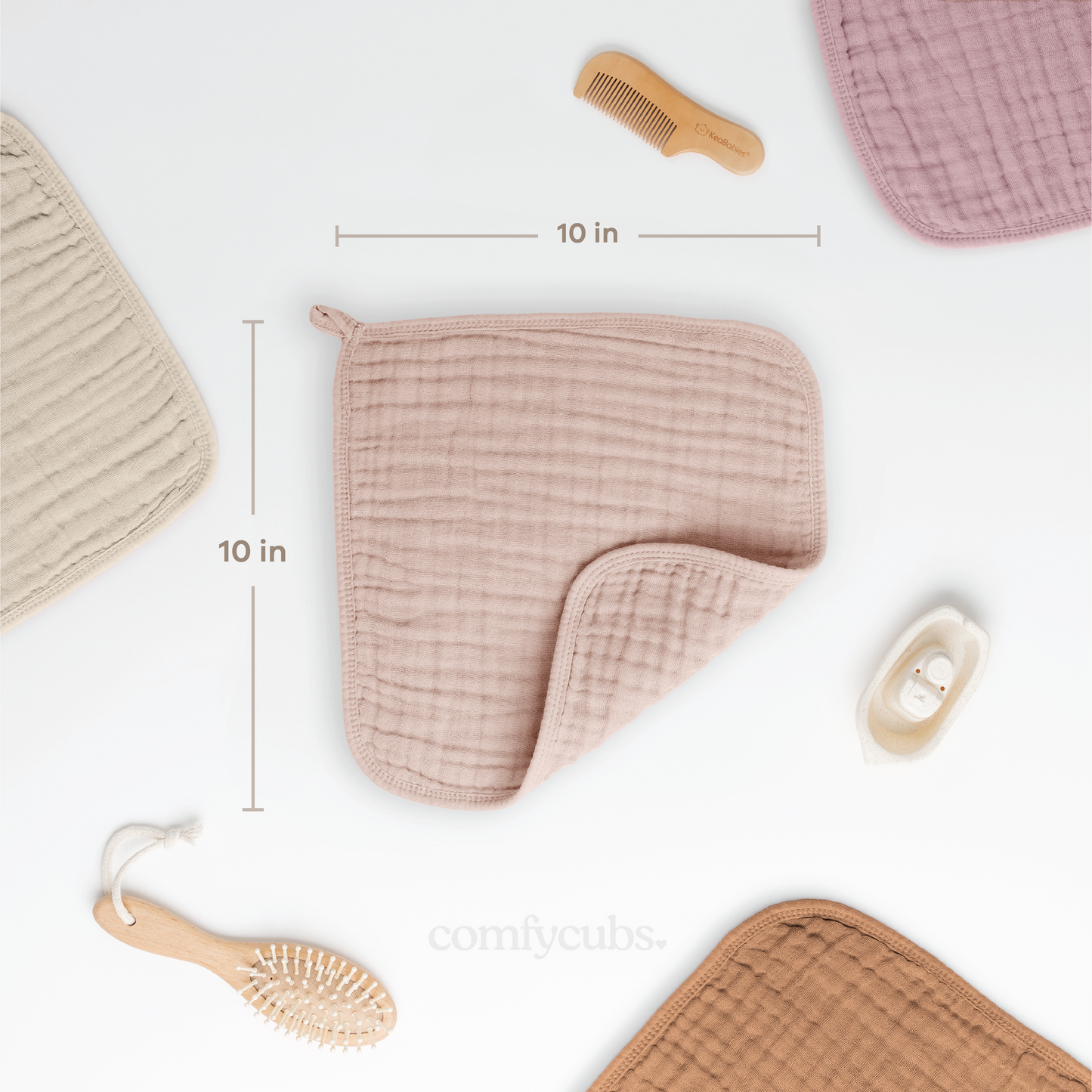 Muslin Washcloths in Blush