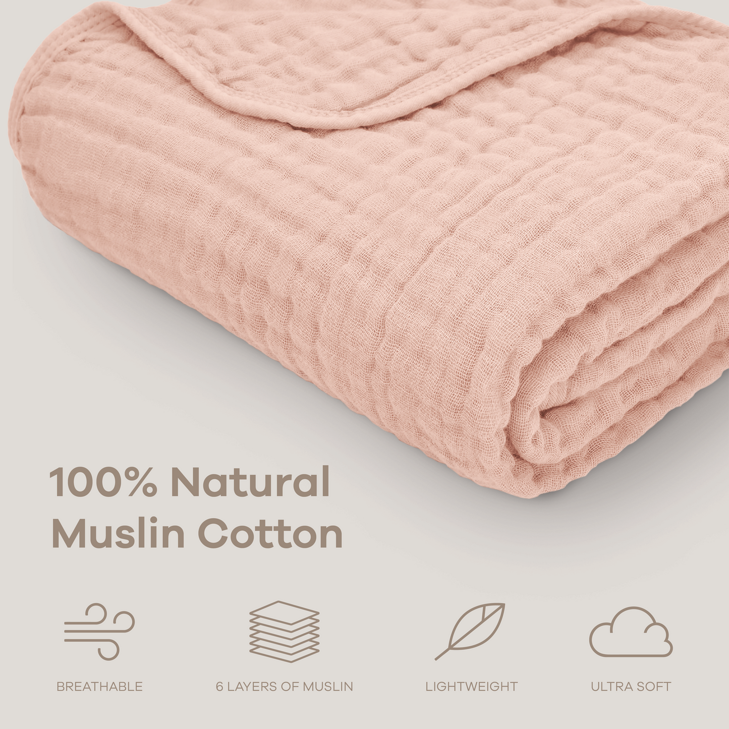 Baby Muslin Blanket in Blush