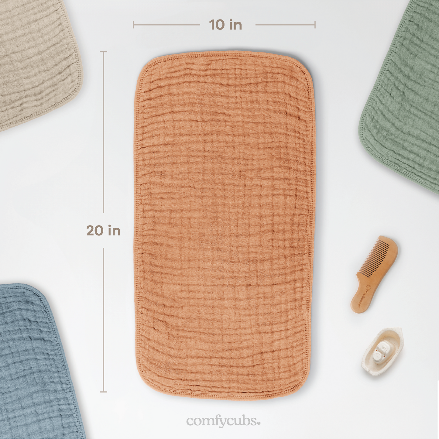 Muslin Burp Cloths in Caramel