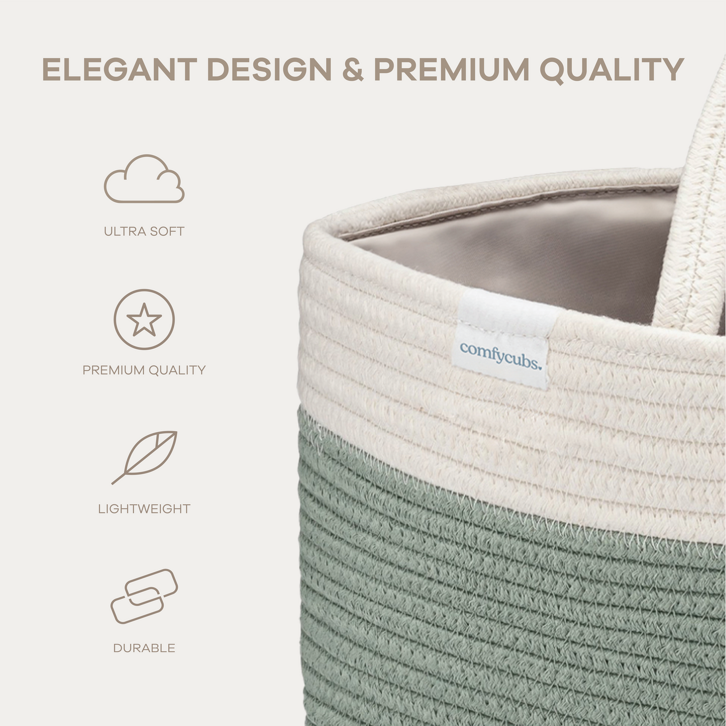 Rope Diaper Caddy in Sage