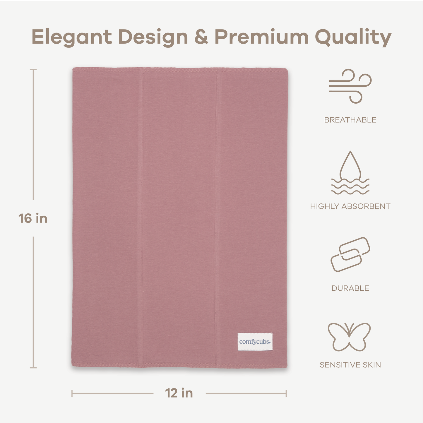 Cotton Burp Cloths in Mauve