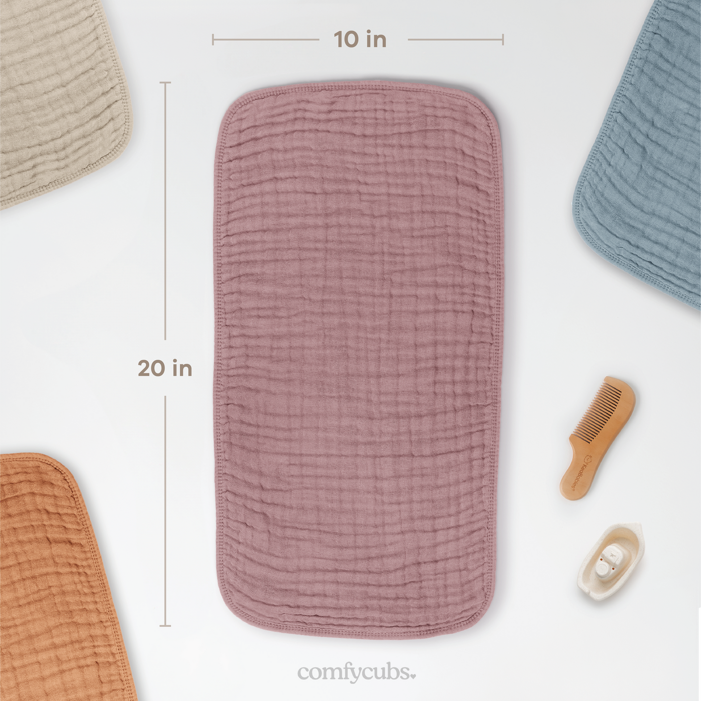 Muslin Burp Cloths in Mauve