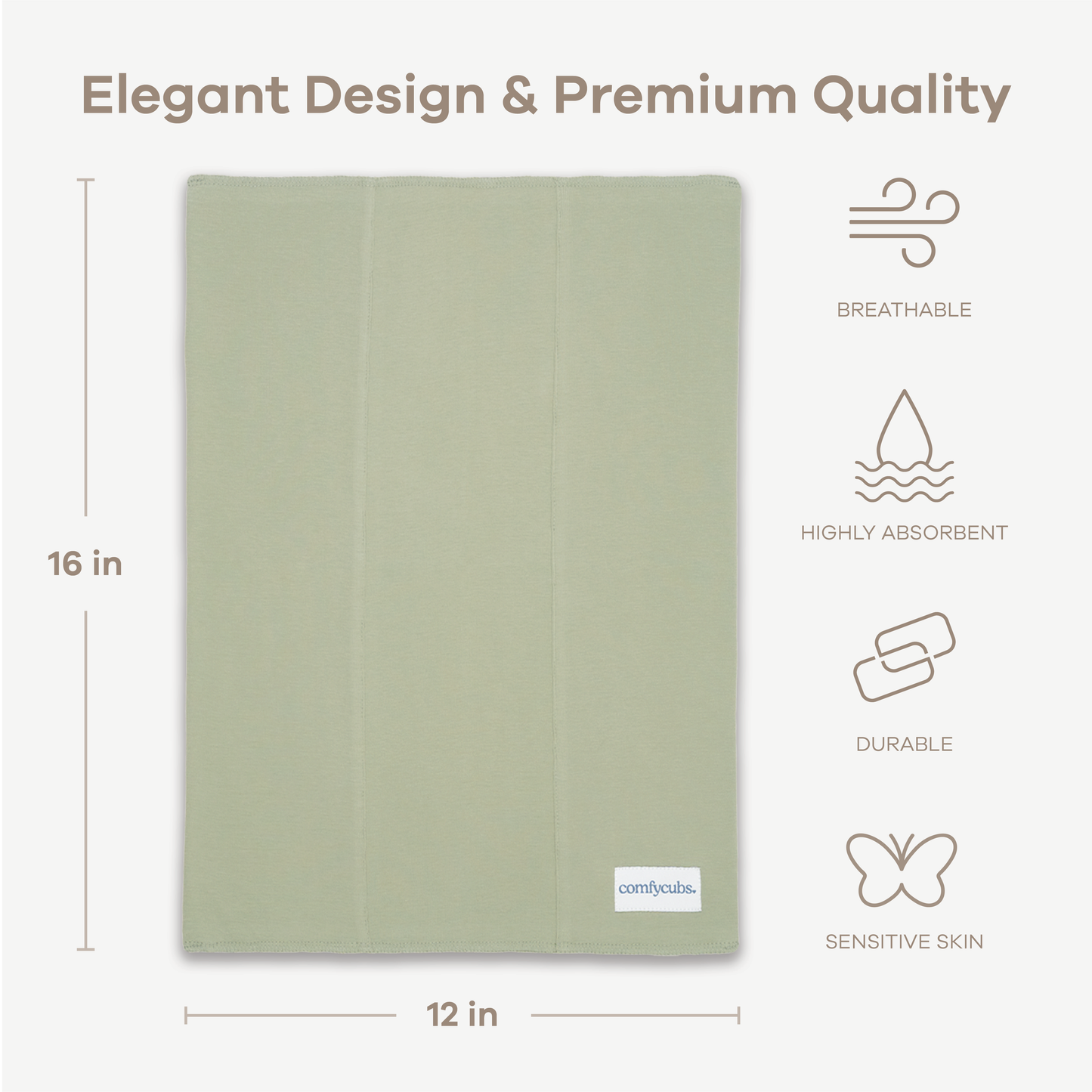 Cotton Burp Cloths in Sage