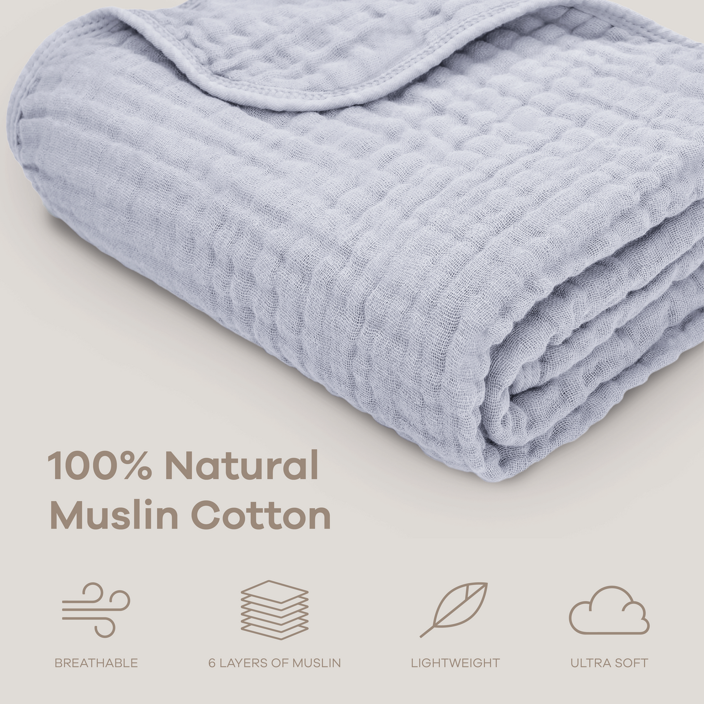 Baby Muslin Blanket in Heather