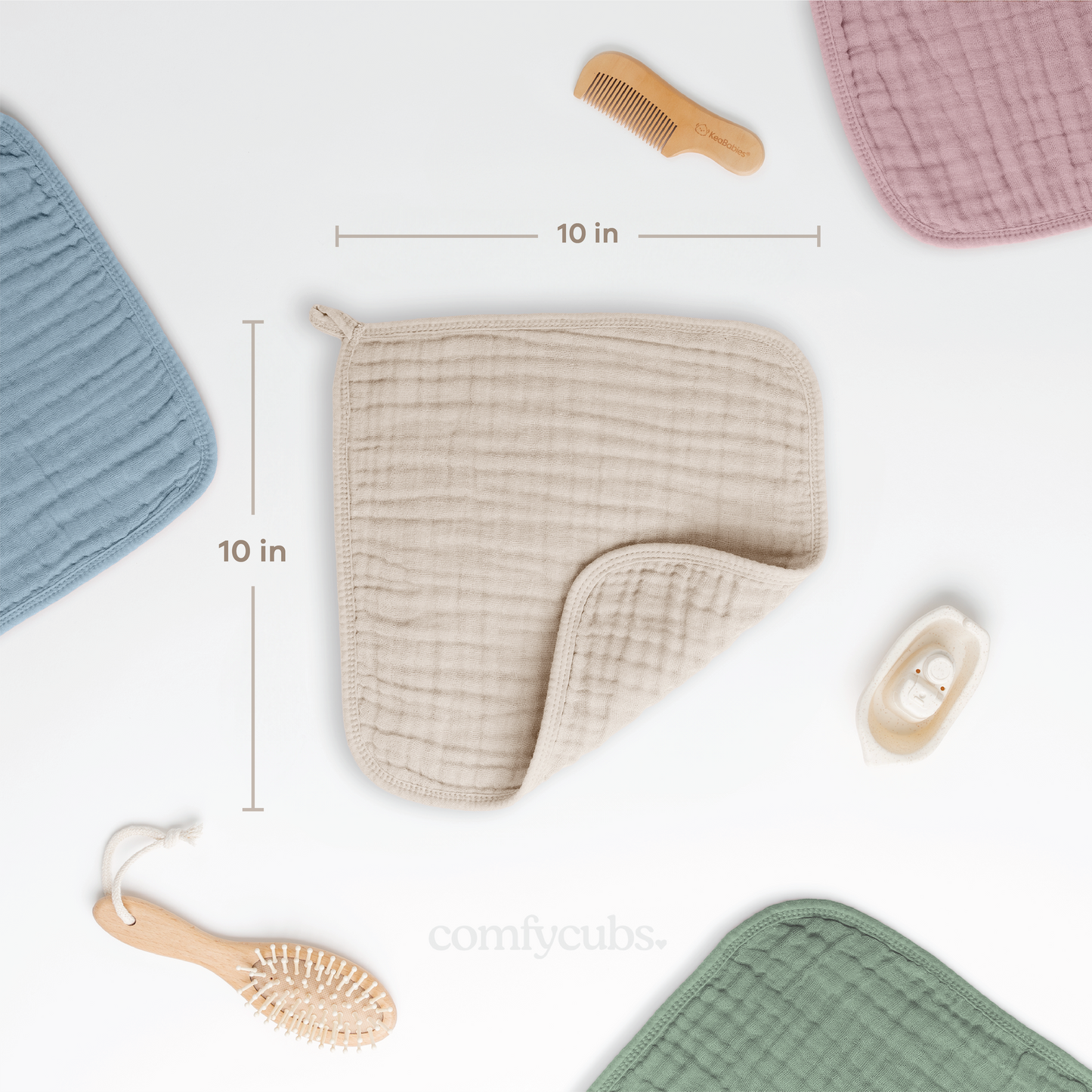 Muslin Washcloths in Sand