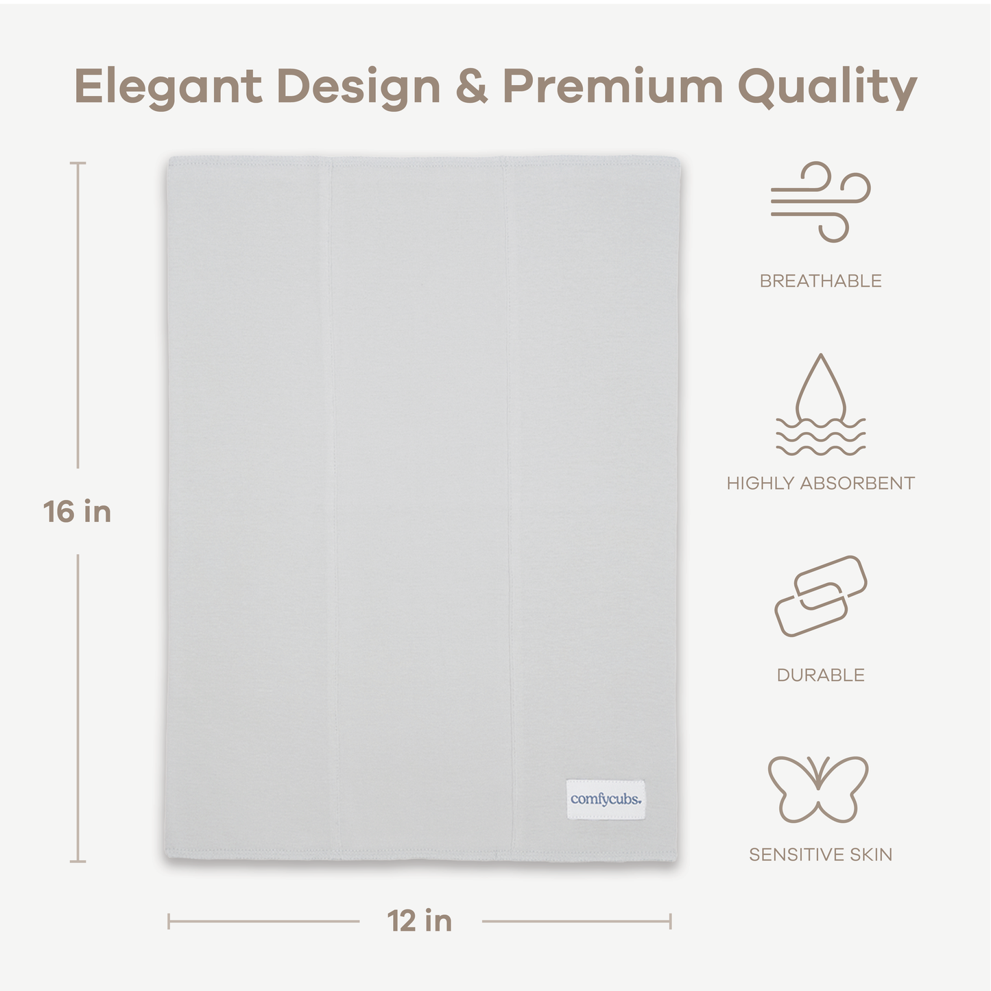 Cotton Burp Cloths in Stone