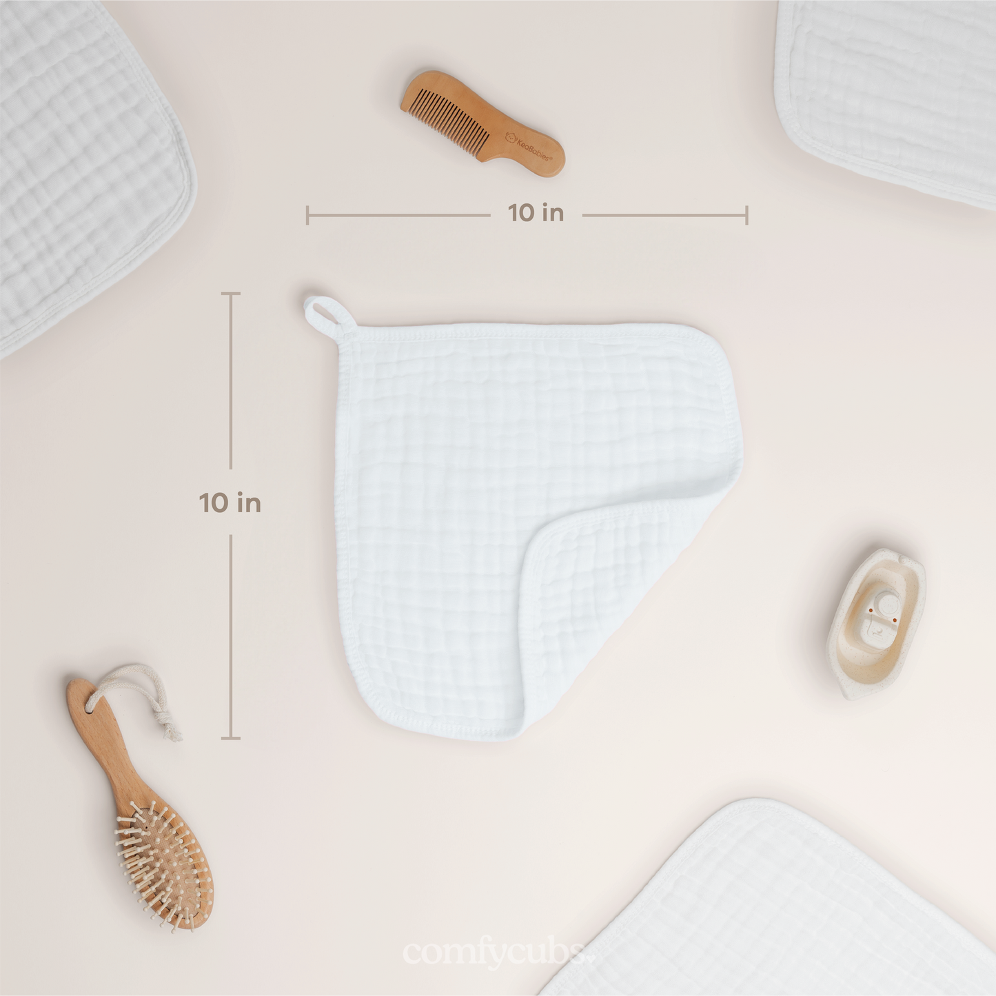 Muslin Washcloths in White