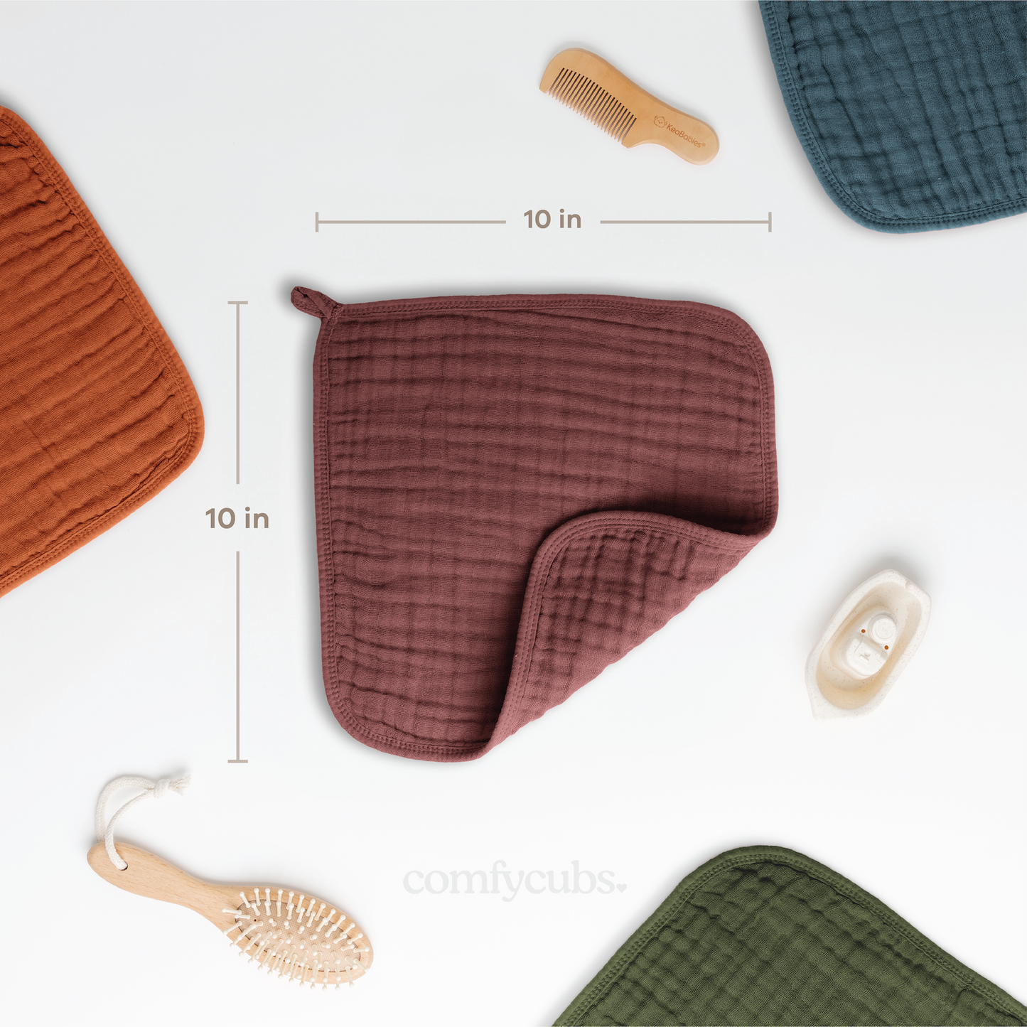 Muslin Washcloths in Wine