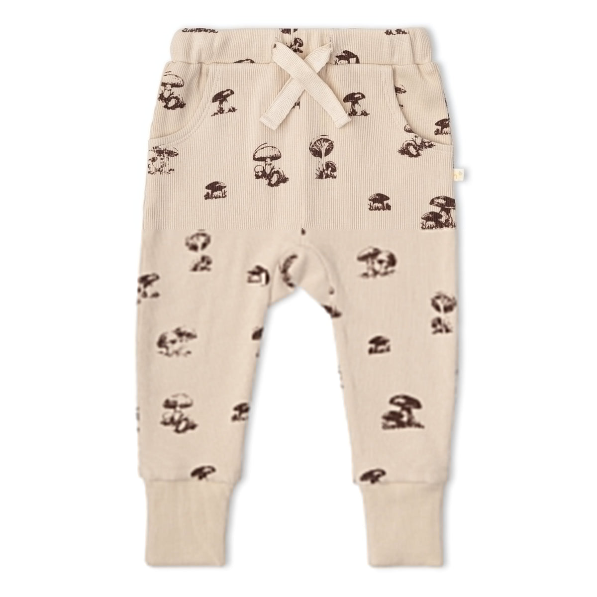 Organic Kimono Onesie & Pants Set - Mushroom