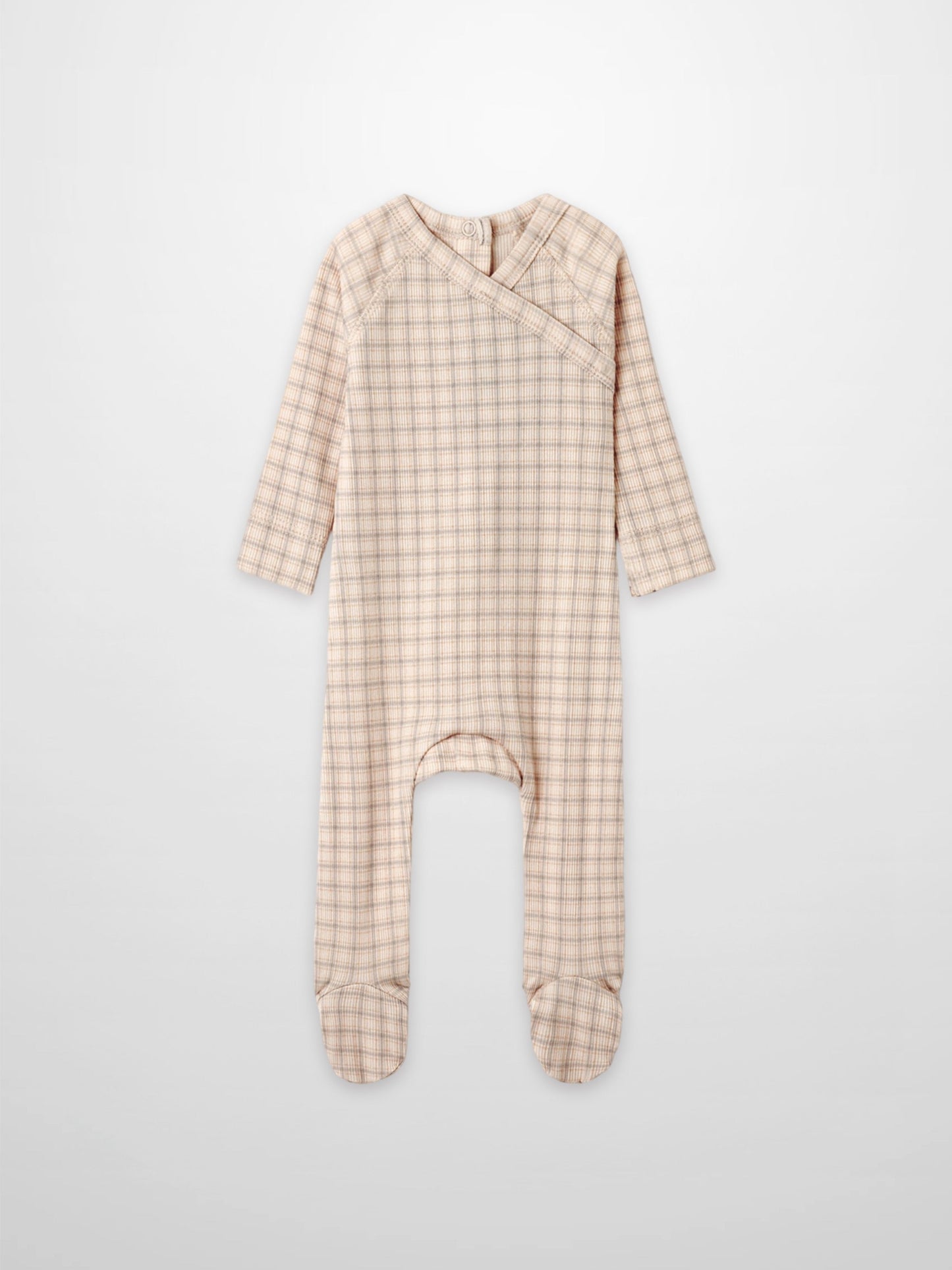 Oatmeal Grid Stretchy - Blue
