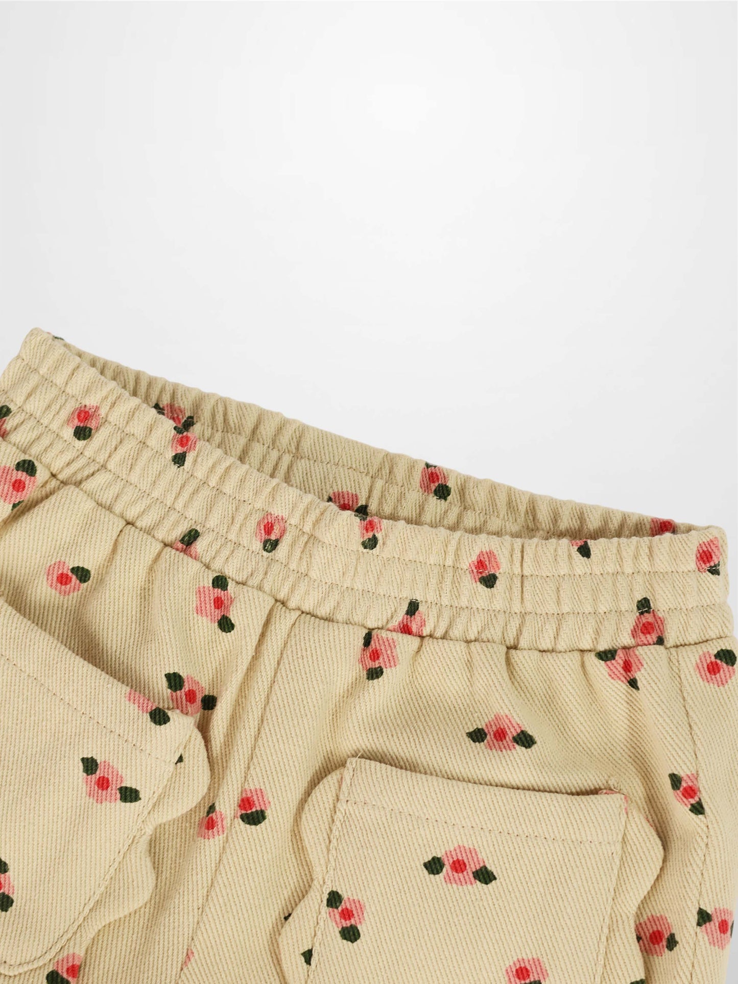 Tan Floral Shorts