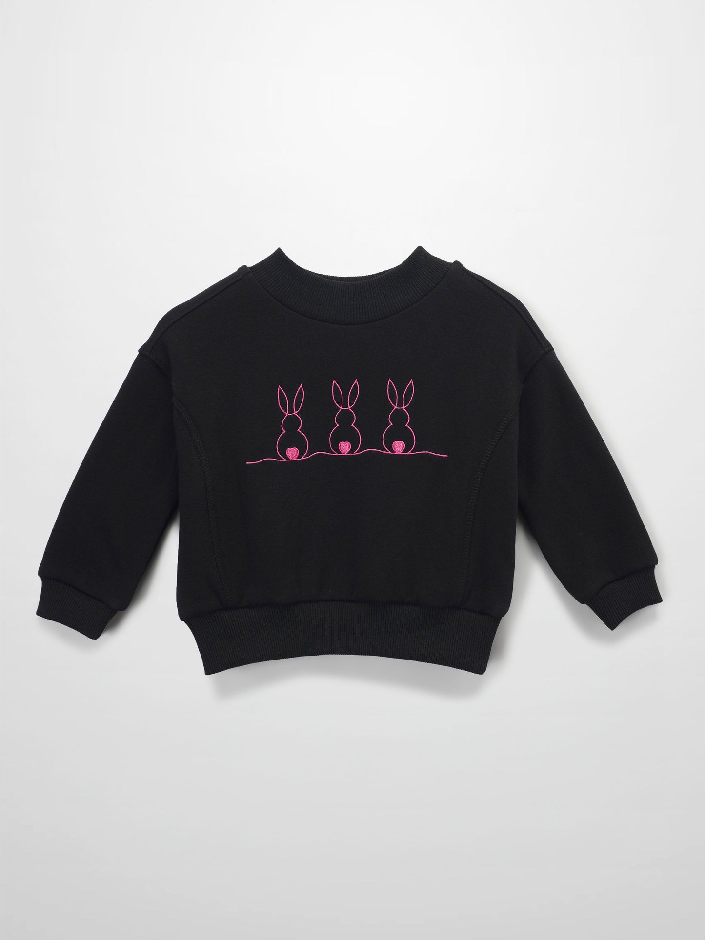Embroidered Bunny Sweatshirt - Pink
