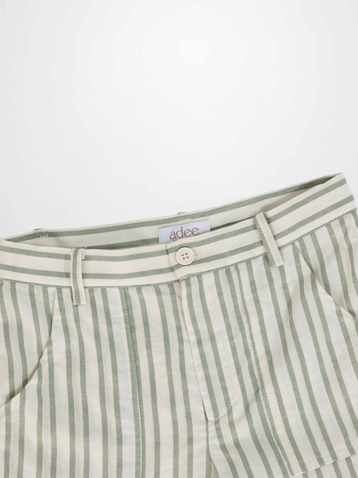 Green Striped Shorts