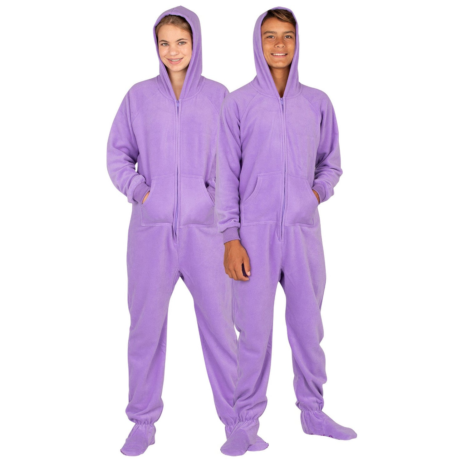 Family Matching Purple Rain Hoodie Fleece Onesie