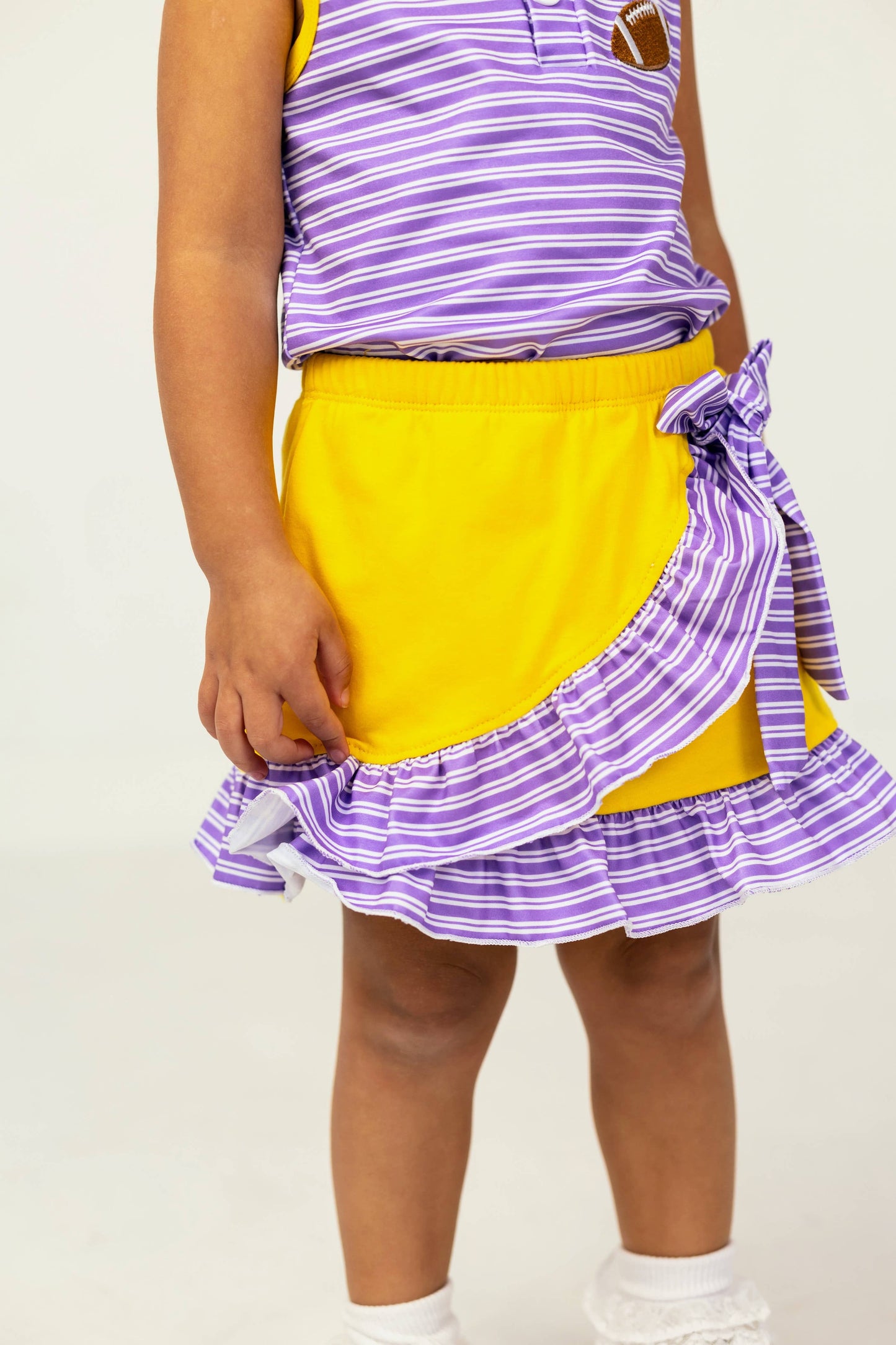 Purple & Gold Game Day Cheer Skirt Set | Girls Football Boutique Outfit
