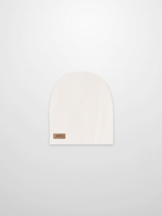 Thin Ribbed Beanie - White