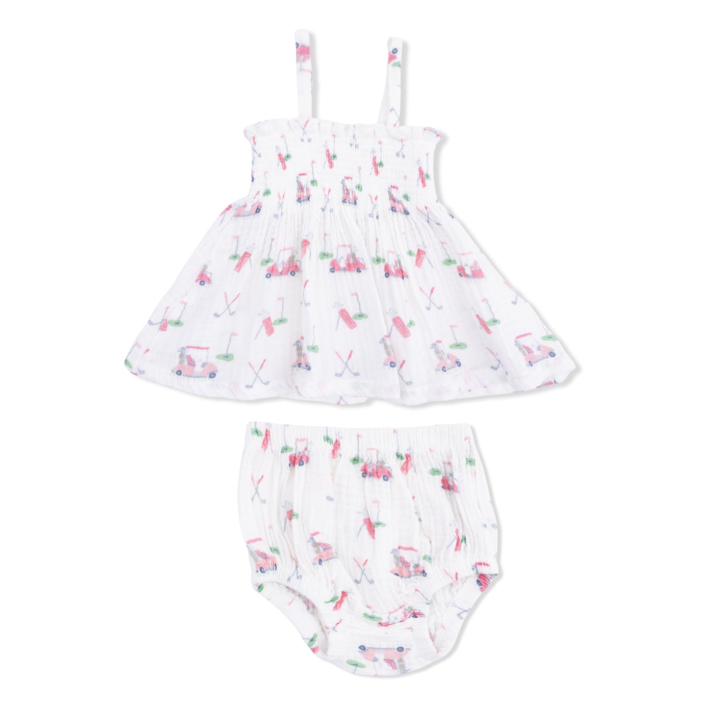 Baby Golf Carts Pink - Smocked Top with Bloomer