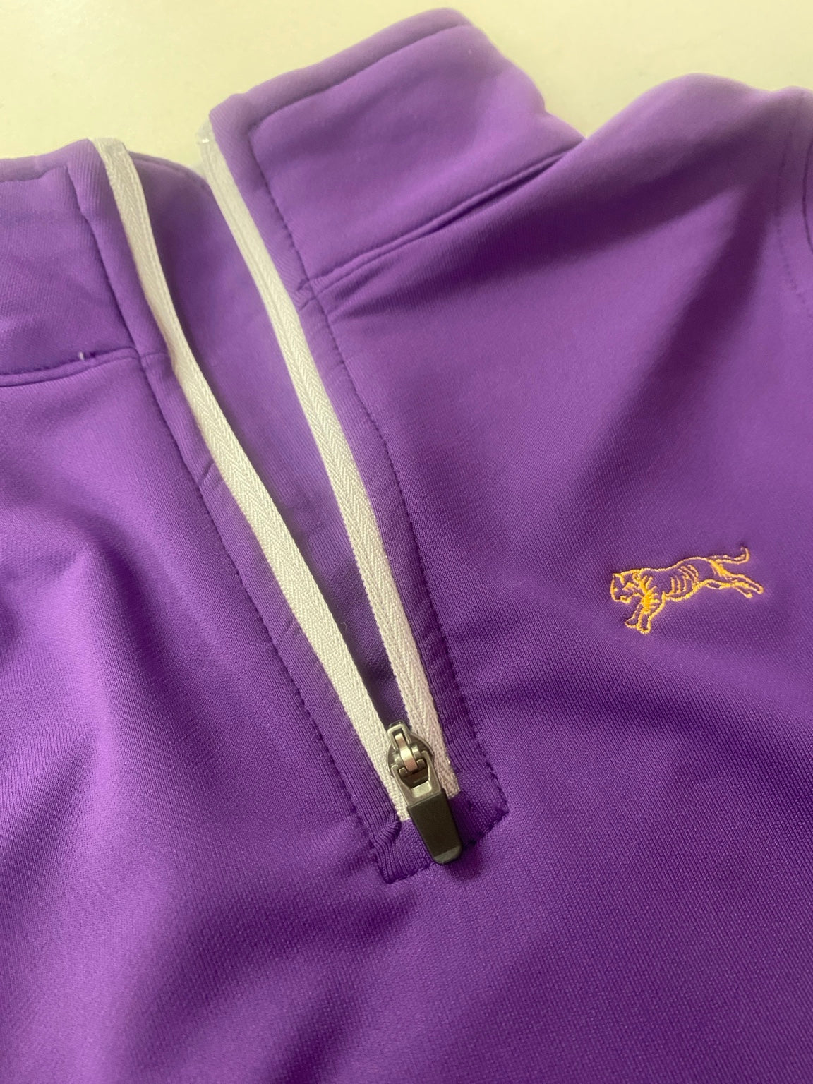 Kids Purple Tiger Quarter Zip Pullover | LSU Gameday Performance Top
