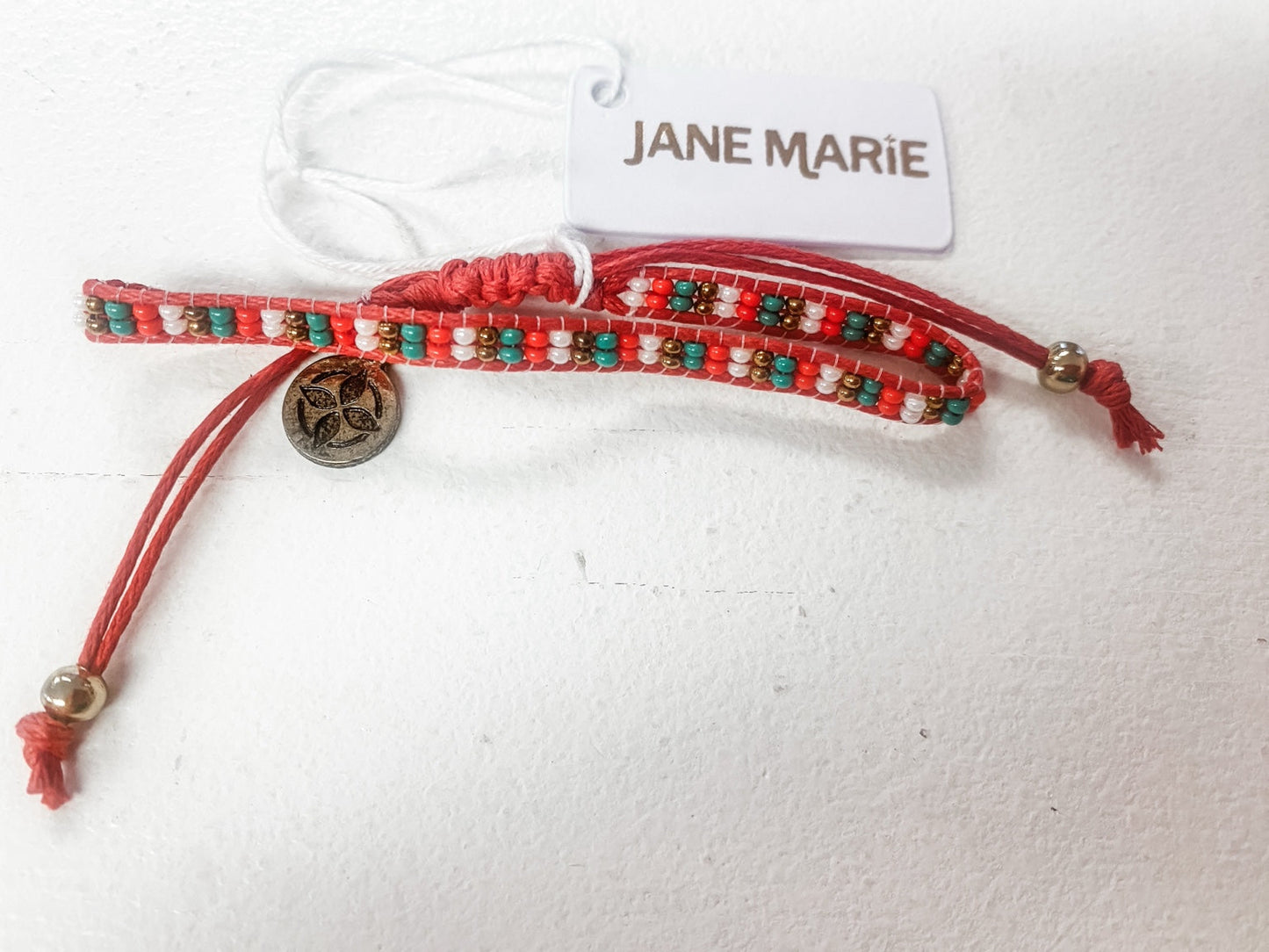 Red Holiday Beaded Wrap Bracelet