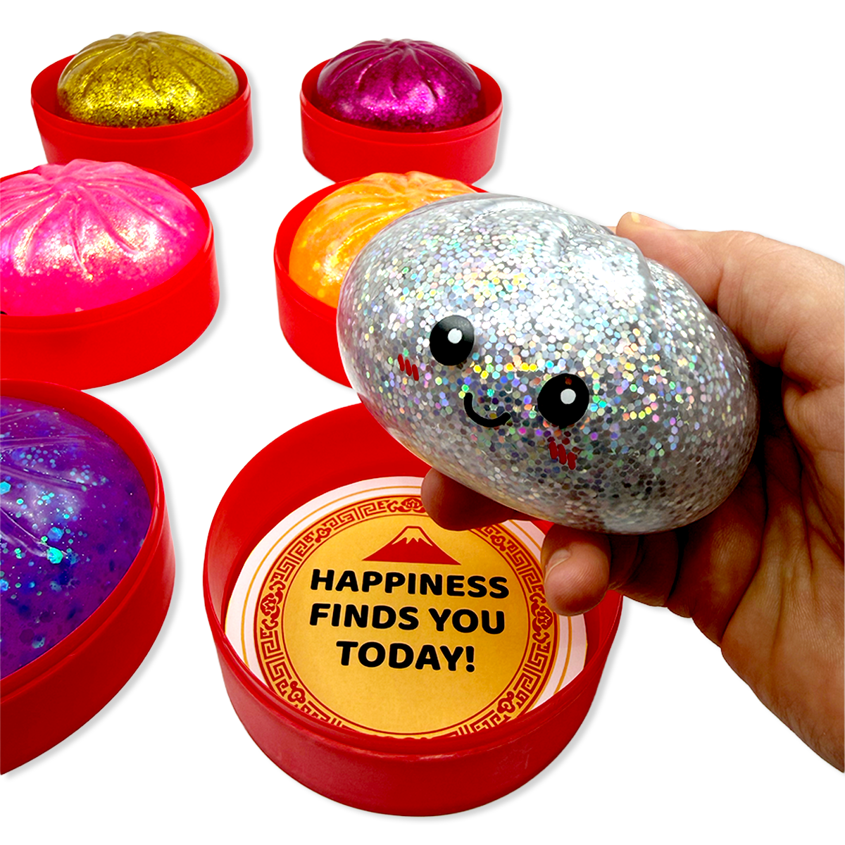 SquishZilla Mystery Fortune Dumpling Squishy | Fortune Message Sensory Fidget Toy