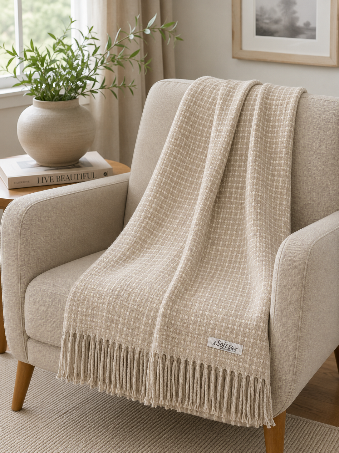 Small Check Pattern Throw