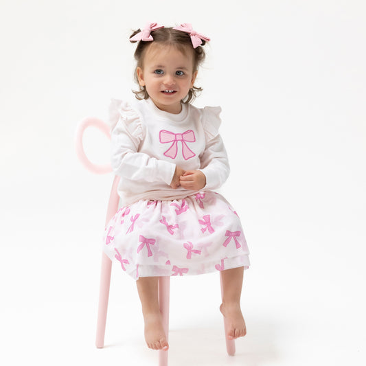 Printed Bow Tutu Skirt